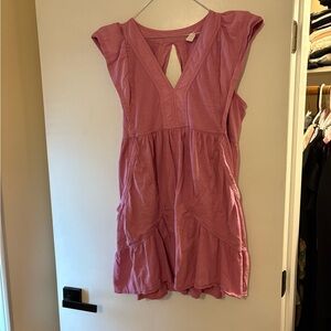 Daily Practice Pink Sleeveless Dress with Keyhole Back